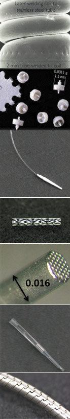 Medical Coils Laser Welding Medical Device Assemblies Quick wire NiTi PTE Parylene coated medical wire components trocars mandrels stylets bone drills nitinol devices